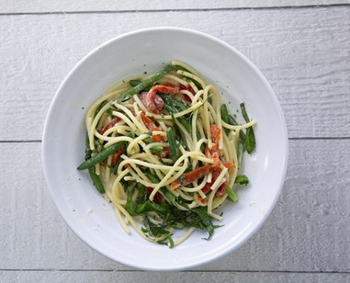 goat cheese bucatini