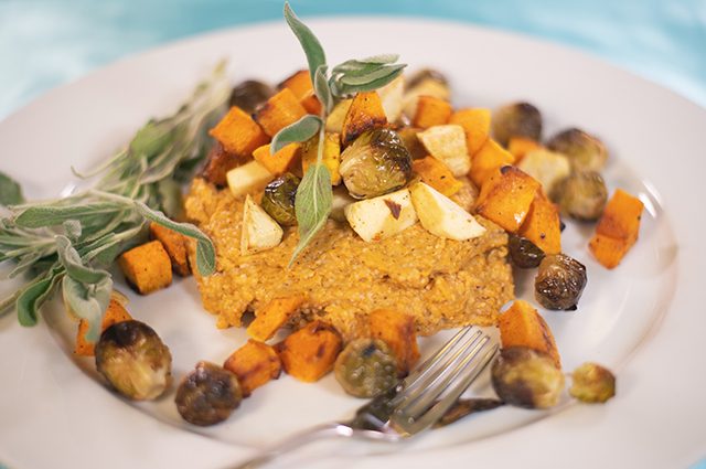 Pumpkin Polenta with Roasted Vegetables - The Chef's Kitchen | Ingles | Catering